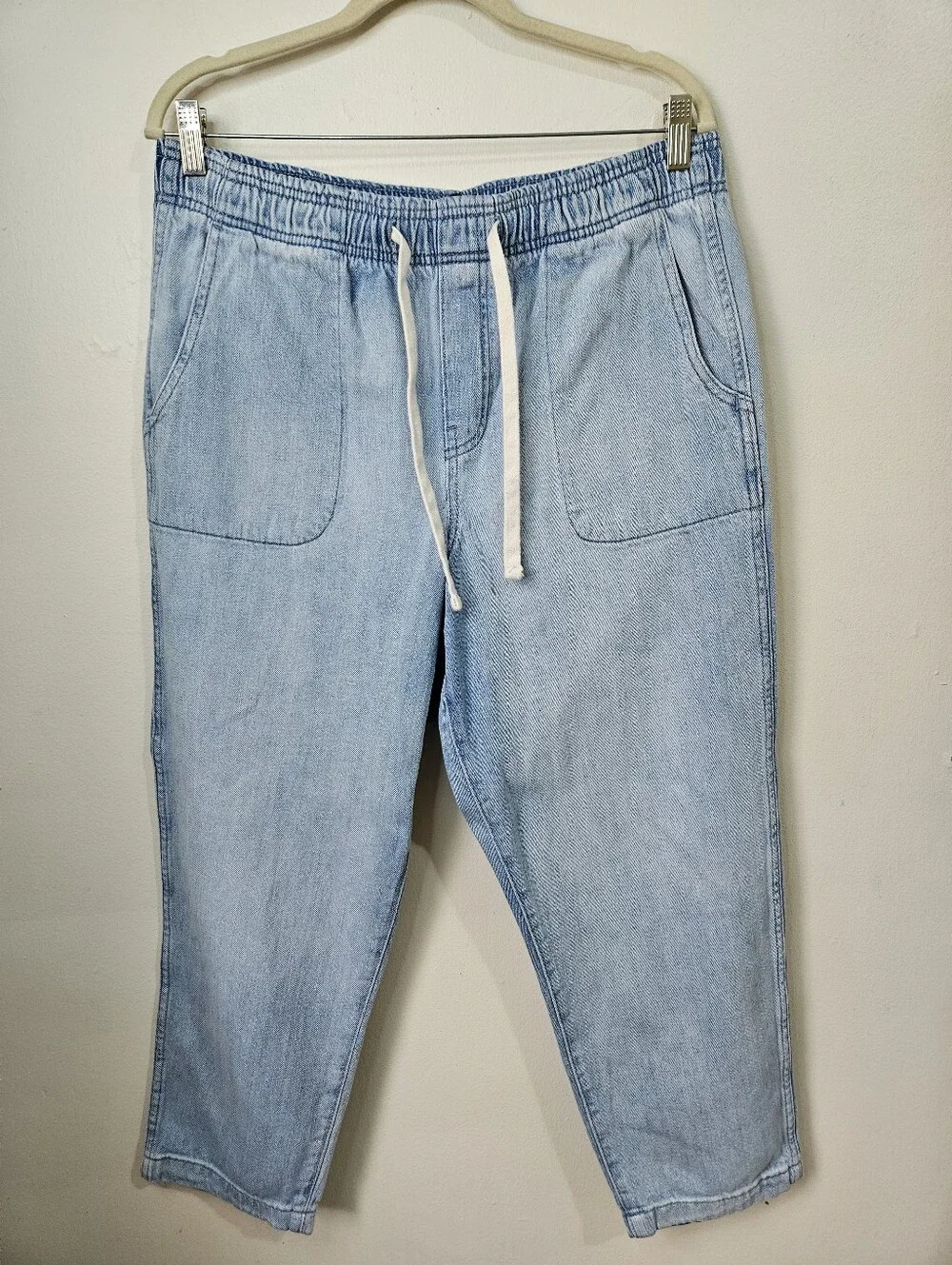GAP Light Blue Lightweight Relaxed Drawstring Jeans Denim